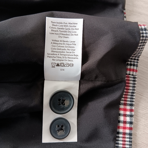 NEW Free Assembly Double Breasted Blazer Red White Black Plaid Retro Large Gift - Picture 10 of 15